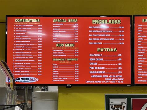 Gilbertos taco shop - Rochester Giliberto's Mexican Taco Shop breakfast menu. Served 24 Hours. PLATES. 2 EGGS, POTATOES, & GREEN CHILE choice of tortillas $10.00. HUEVOS RANCHEROS 